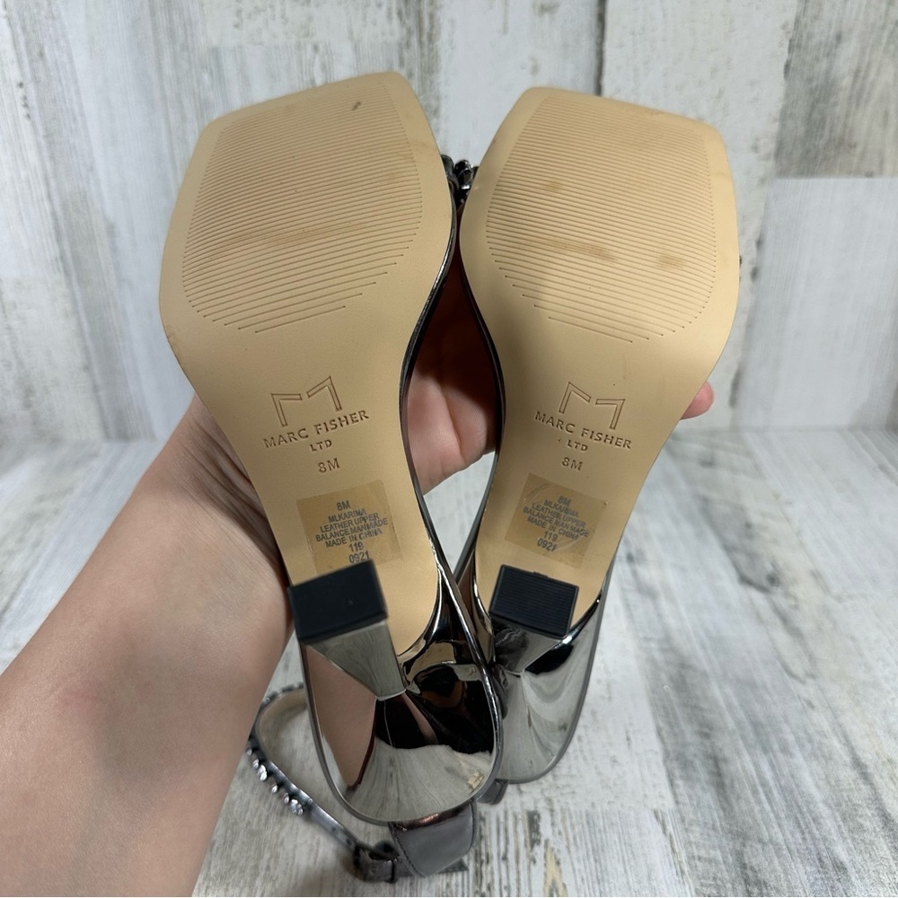 Marc Fisher Silver Sandals - Picture 5 of 12